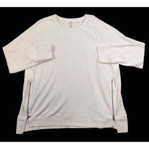 Zuna Women's White Sweatshirt with side Zippers Size XLP